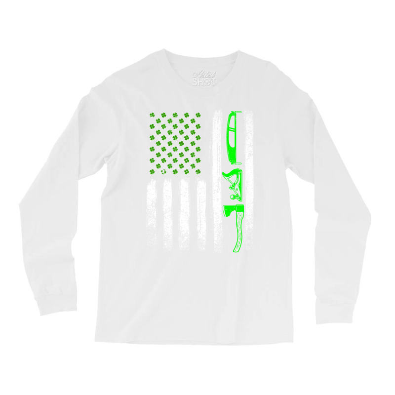 Woodworking St Patrick's Day Vintage Irish American Flag Premium T Shi Long Sleeve Shirts | Artistshot