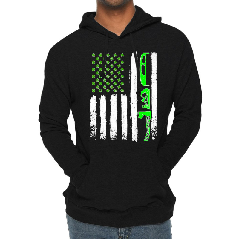 Woodworking St Patrick's Day Vintage Irish American Flag Premium T Shi Lightweight Hoodie | Artistshot