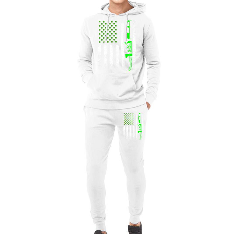 Woodworking St Patrick's Day Vintage Irish American Flag Premium T Shi Hoodie & Jogger Set | Artistshot