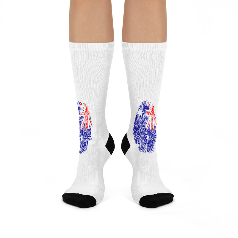 Australian Flag Dna Fingerprint Australia Premium T Shirt Crew Socks | Artistshot