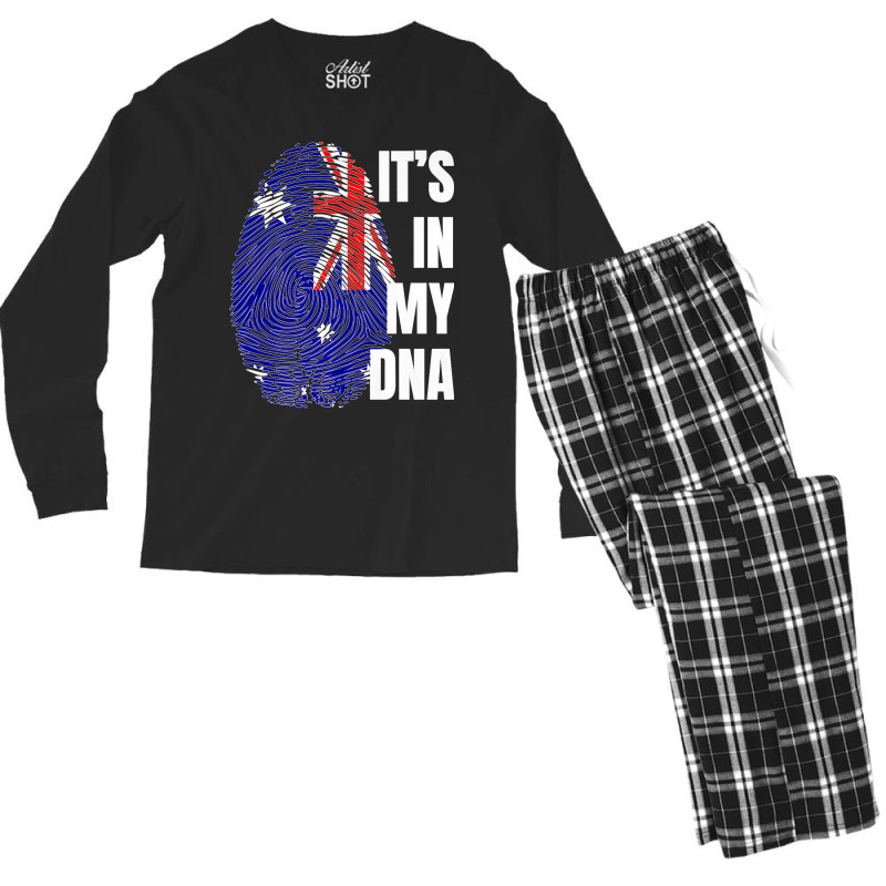 Australian Flag Dna Fingerprint Australia Premium T Shirt Men's Long Sleeve Pajama Set | Artistshot