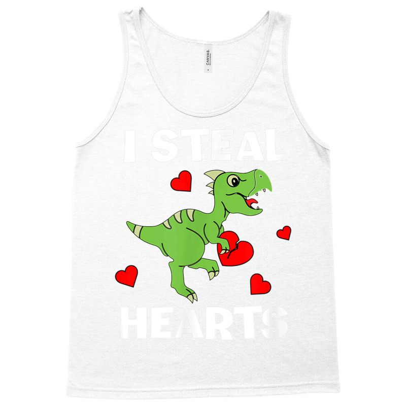 Cute Kids Dinosaur Valentines Day Lover I Steal Hearts T Shirt Tank Top | Artistshot