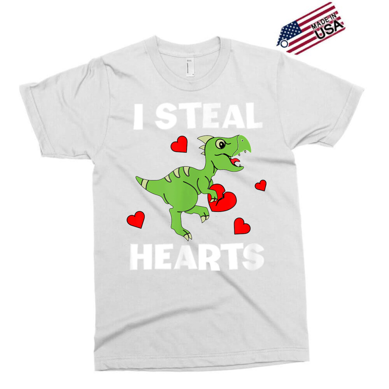 Cute Kids Dinosaur Valentines Day Lover I Steal Hearts T Shirt Exclusive T-shirt | Artistshot