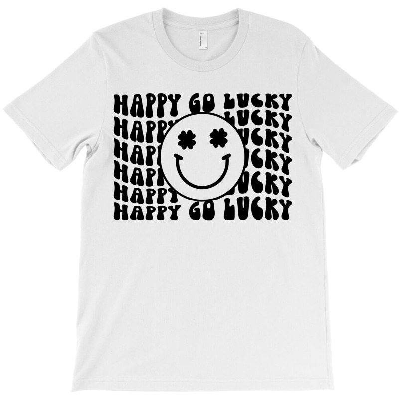 Happy Go Lucky Smiley Face Irish Shamrocks St Patricks Day Premium T S T-shirt | Artistshot