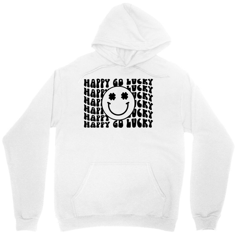 Happy Go Lucky Smiley Face Irish Shamrocks St Patricks Day Premium T S Unisex Hoodie | Artistshot