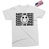 Happy Go Lucky Smiley Face Irish Shamrocks St Patricks Day Premium T S Exclusive T-shirt | Artistshot