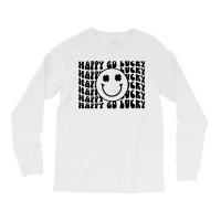 Happy Go Lucky Smiley Face Irish Shamrocks St Patricks Day Premium T S Long Sleeve Shirts | Artistshot