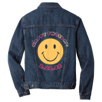 Happy Twosday Tuesday February 22nd 2022 Retro Smiley Face T Shirt Men Denim Jacket | Artistshot