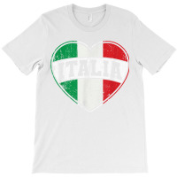 Italy Italia Italian Flag Heart Retro Vintage Design T Shirt T-shirt | Artistshot