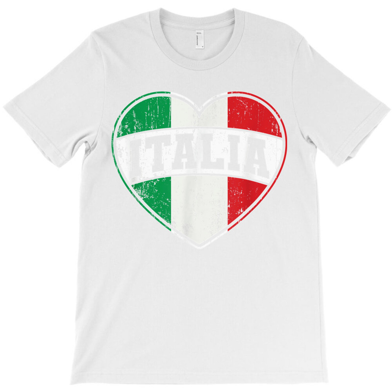 Italy Italia Italian Flag Heart Retro Vintage Design T Shirt T-shirt | Artistshot