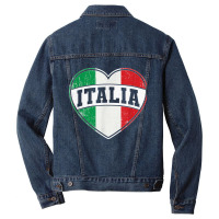 Italy Italia Italian Flag Heart Retro Vintage Design T Shirt Men Denim Jacket | Artistshot