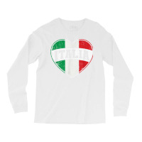 Italy Italia Italian Flag Heart Retro Vintage Design T Shirt Long Sleeve Shirts | Artistshot