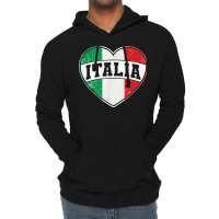 Italy Italia Italian Flag Heart Retro Vintage Design T Shirt Lightweight Hoodie | Artistshot