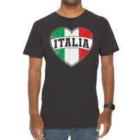 Italy Italia Italian Flag Heart Retro Vintage Design T Shirt Vintage T-shirt | Artistshot