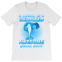 Level 12 Unlocked Born In 2010 Dabbing Shark 12th Birthday Pullover Ho T-shirt | Artistshot