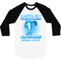 Level 12 Unlocked Born In 2010 Dabbing Shark 12th Birthday Pullover Ho 3/4 Sleeve Shirt | Artistshot