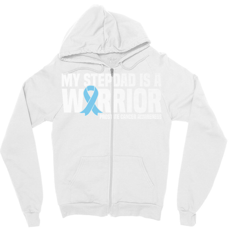 My Stepdad Is A Warrior Prostate Cancer Awareness Premium T Shirt Zipper Hoodie | Artistshot