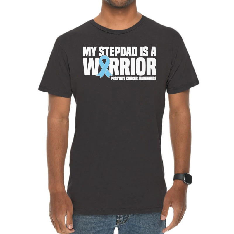 My Stepdad Is A Warrior Prostate Cancer Awareness Premium T Shirt Vintage T-shirt | Artistshot