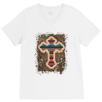 Serape Cross Aztec Geometric Mexican Tribe Blanket Pattern T Shirt V-neck Tee | Artistshot