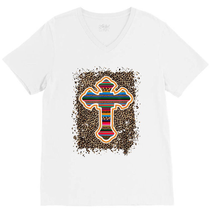 Serape Cross Aztec Geometric Mexican Tribe Blanket Pattern T Shirt V-neck Tee | Artistshot