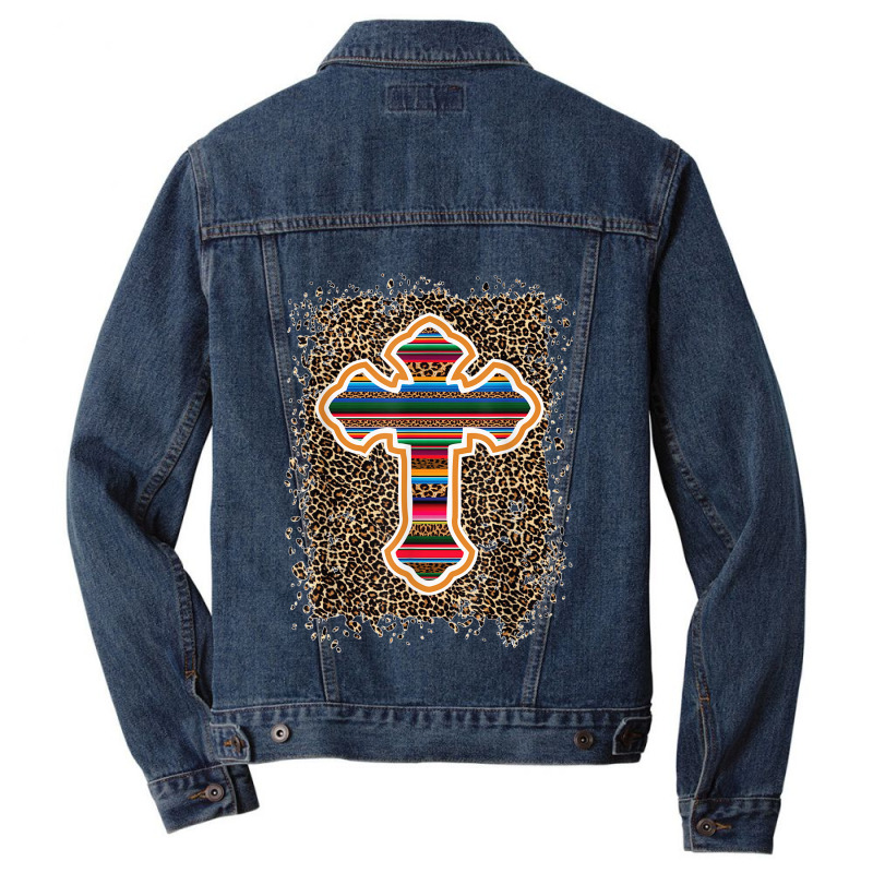 Serape Cross Aztec Geometric Mexican Tribe Blanket Pattern T Shirt Men Denim Jacket | Artistshot