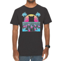 Vaporwave Cats Palm Trees Aesthetic Japanese Kawaii T Shirt Vintage T-shirt | Artistshot