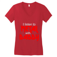 Funny Childrens Dad Daddy Music Rock Thrash Punk Hardcore Women's V-neck T-shirt | Artistshot