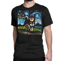 Shiba Inu T  Shirt Black And Tan Shiba Inu Night T  Shirt Classic T-shirt | Artistshot