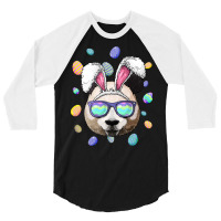 Panda Easter T  Shirt Panda Easter Bunny Ears Funny Easter Eggs Huntin 3/4 Sleeve Shirt | Artistshot