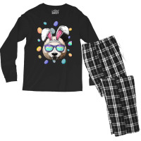 Panda Easter T  Shirt Panda Easter Bunny Ears Funny Easter Eggs Huntin Men's Long Sleeve Pajama Set | Artistshot