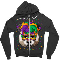 Panda Mardi Gras T  Shirt Panda Mardi Gras Animal Face Carnival Jester Zipper Hoodie | Artistshot