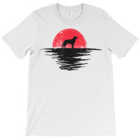 Chinook Japanese Sunset Retro Dog Red T Shirt T-shirt | Artistshot