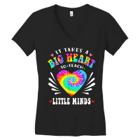 Groovy Retro It Takes A Big Heart To Teach Little Minds T Shirt Women's V-neck T-shirt | Artistshot