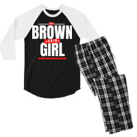 Funny Brown Skin Girl Gift Men's 3/4 Sleeve Pajama Set | Artistshot