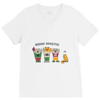 Crowd-cheering? No Thanks, Team Family Bear V-neck Tee Designed By Tmax