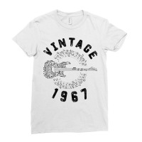 Vintage 1967 Birthday Limited Edition Guitar Music Notes T Shirt Ladies Fitted T-shirt | Artistshot