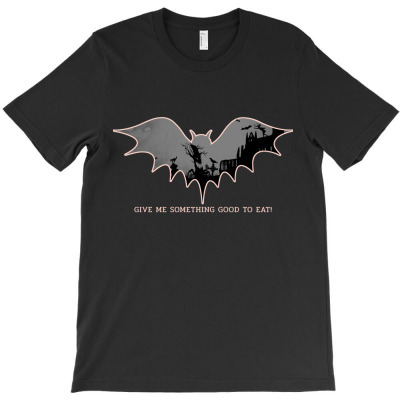 Bat With Halloween Graveyard Background T-shirt Designed By Devart