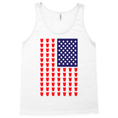Beer Pong Usa Flag Tank Top Designed By Akin