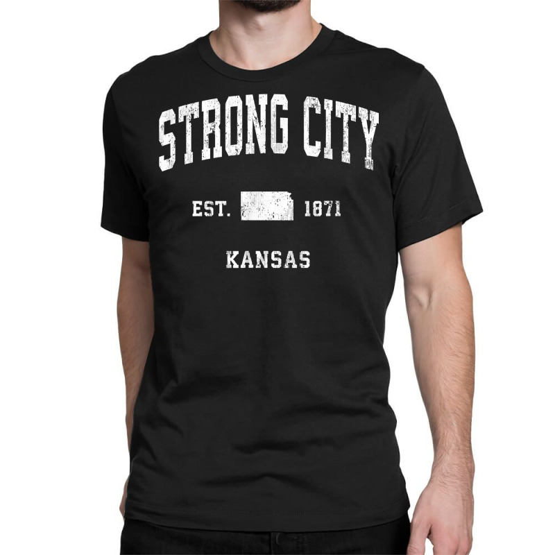 Strong City Kansas Ks Vintage Athletic Sports Design T Shirt Classic T-shirt | Artistshot