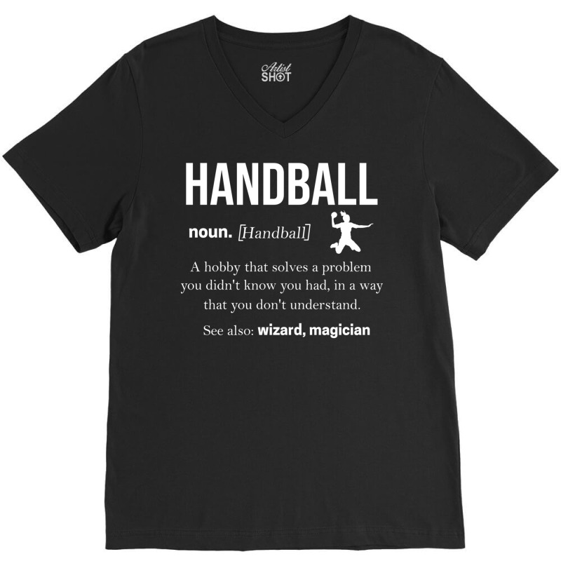 Handball Sport Jump Shot Women Handball Hobby (17) V-neck Tee | Artistshot