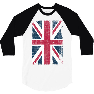 Britain Grunge Flag 3/4 Sleeve Shirt Designed By Sengul