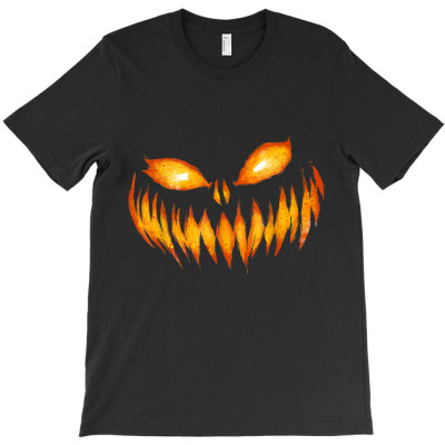 Jack O Lantern Scary Carved Pumpkin T-shirt Designed By Bariteau Hannah