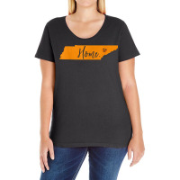 Home Tennessee State Orange Vol Vintage Flag Football Shirt Ladies Curvy T-shirt | Artistshot