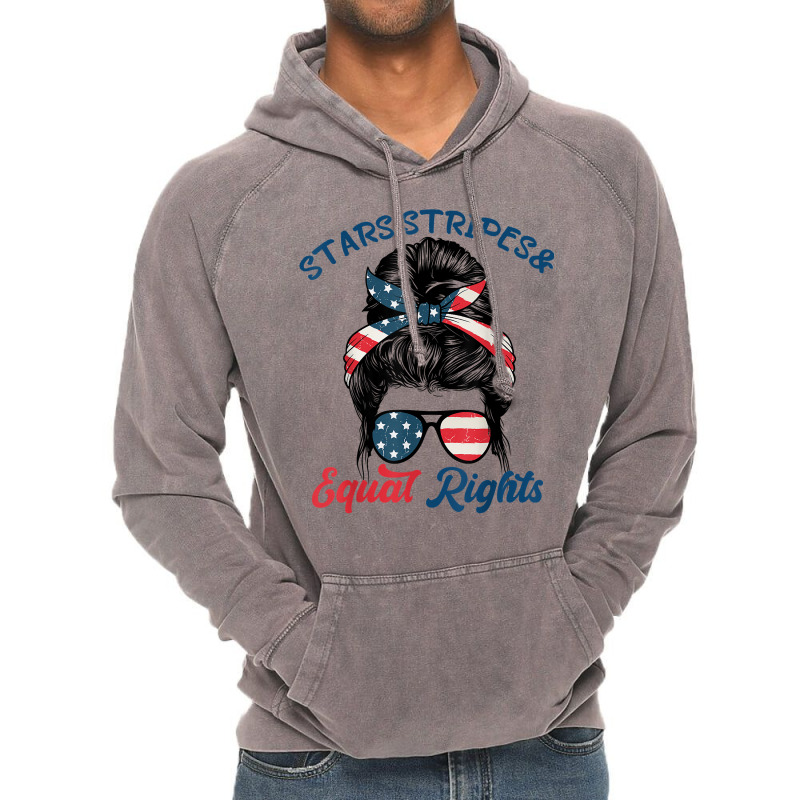 Pro Choice Feminist Stars Stripes Equal Rights Messy Bun T Shirt Vintage Hoodie | Artistshot