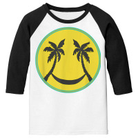 Hawaiian Island Palm Trees Happy Hammock Face T Shirt Youth 3/4 Sleeve | Artistshot