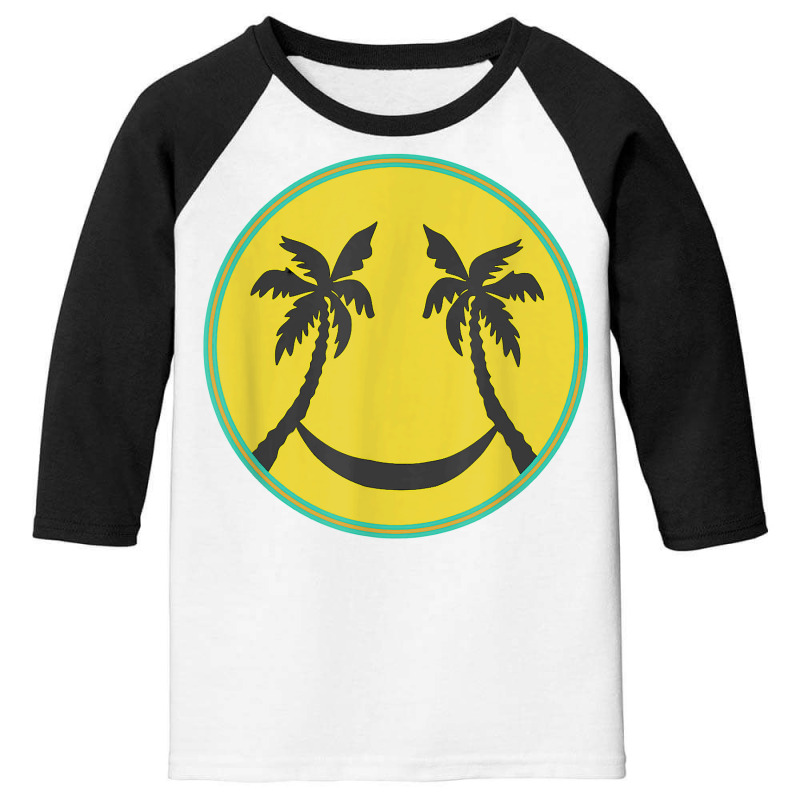 Hawaiian Island Palm Trees Happy Hammock Face T Shirt Youth 3/4 Sleeve by annalyneplacencia | Artistshot