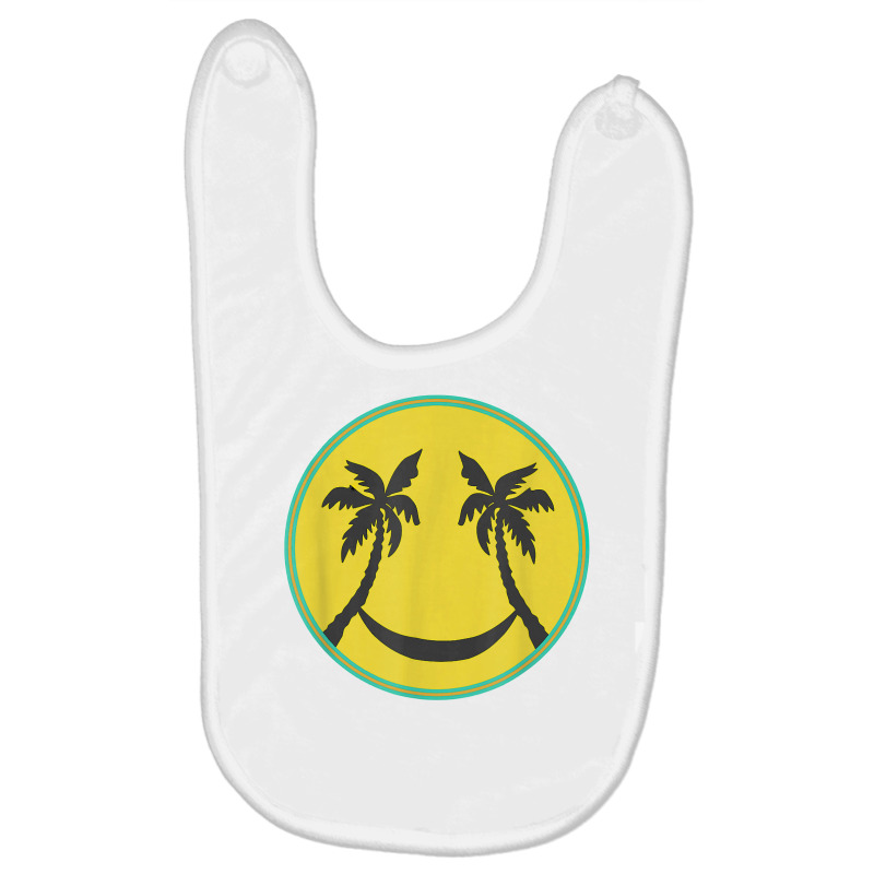 Hawaiian Island Palm Trees Happy Hammock Face T Shirt Baby Bibs by annalyneplacencia | Artistshot