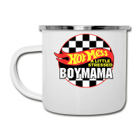 Gift For Boy Mama Hot Mess A Little Stressed Boy Mama T Shirt Camper Cup | Artistshot