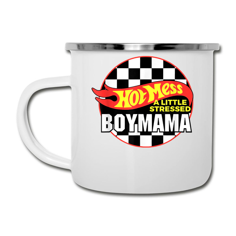 Gift For Boy Mama Hot Mess A Little Stressed Boy Mama T Shirt Camper Cup | Artistshot