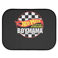 Gift For Boy Mama Hot Mess A Little Stressed Boy Mama T Shirt Rear Car Mat | Artistshot